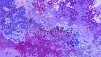 动画闪烁彩色背景无缝循环视频-水彩花效果-彩色薰衣草紫色
